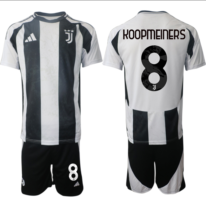 Men 2024-2025 Club Juventus home Black #8 Soccer Jersey